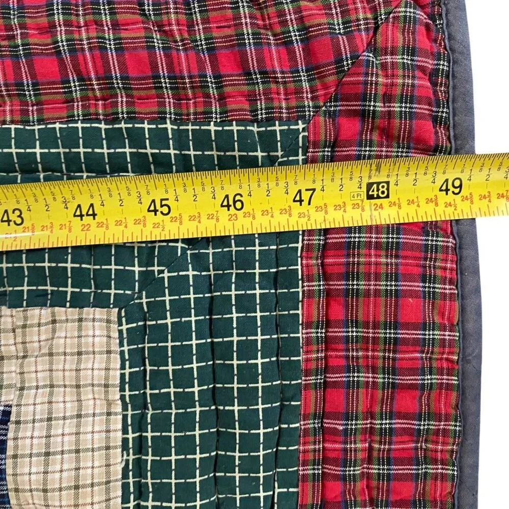 Vintage Patchwork Month of the Year Quilt Blanket Seasonal Applique‎ Plaid 46x59